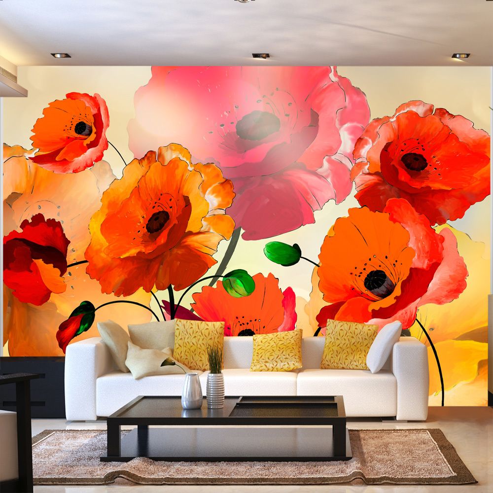 Bimago - Papier peint - Velvet Poppies - Décoration, image, art | Fleurs | Coquelicots | - Papier peint