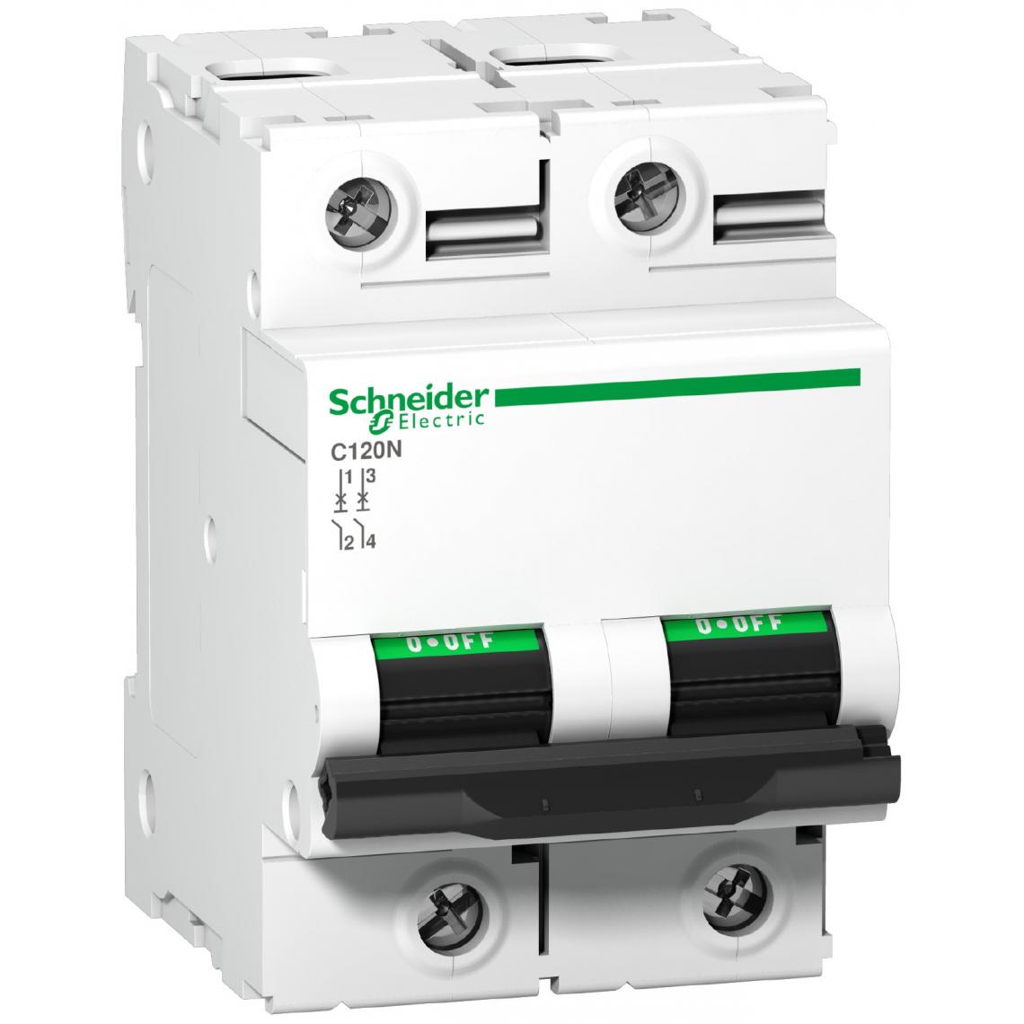 Schneider Electric - disjoncteur schneider - c120n - 2 pôles - 80 ampères - courbe c - schneider electric a9n18361 - Coupe-circuits et disjoncteurs