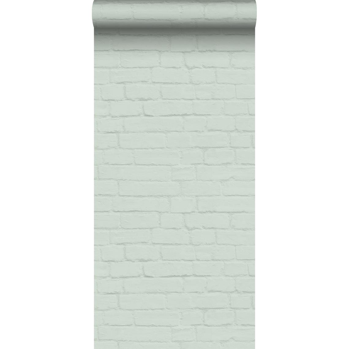 ESTAhome - ESTAhome papier peint brique vert menthe - 139193 - 0.53 x 10.05 m - Papier peint