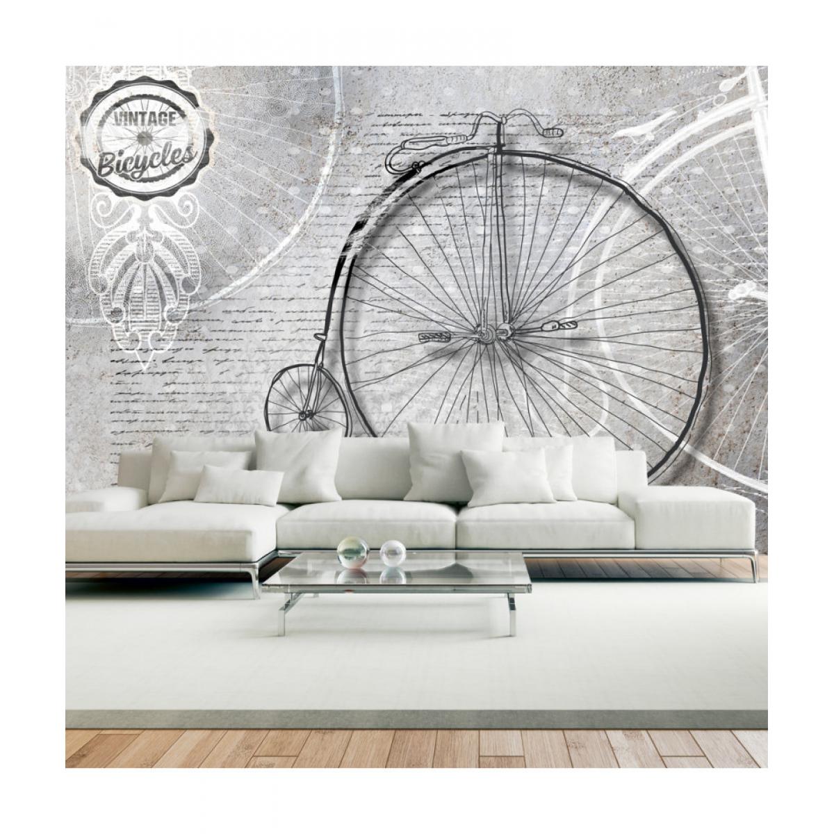 Artgeist - Papier peint - Vintage bicycles - black and white 100x70 - Papier peint