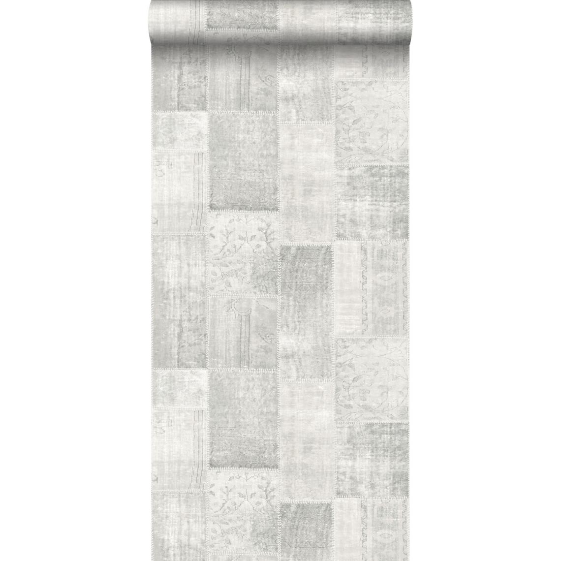 ESTAhome - ESTAhome papier peint motif kilim gris - 148329 - 53 cm x 10,05 m - Papier peint