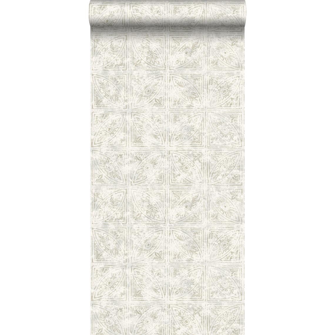 ESTAhome - ESTAhome papier peint motif de carrellages cervine - 148338 - 53 cm x 10,05 m - Papier peint