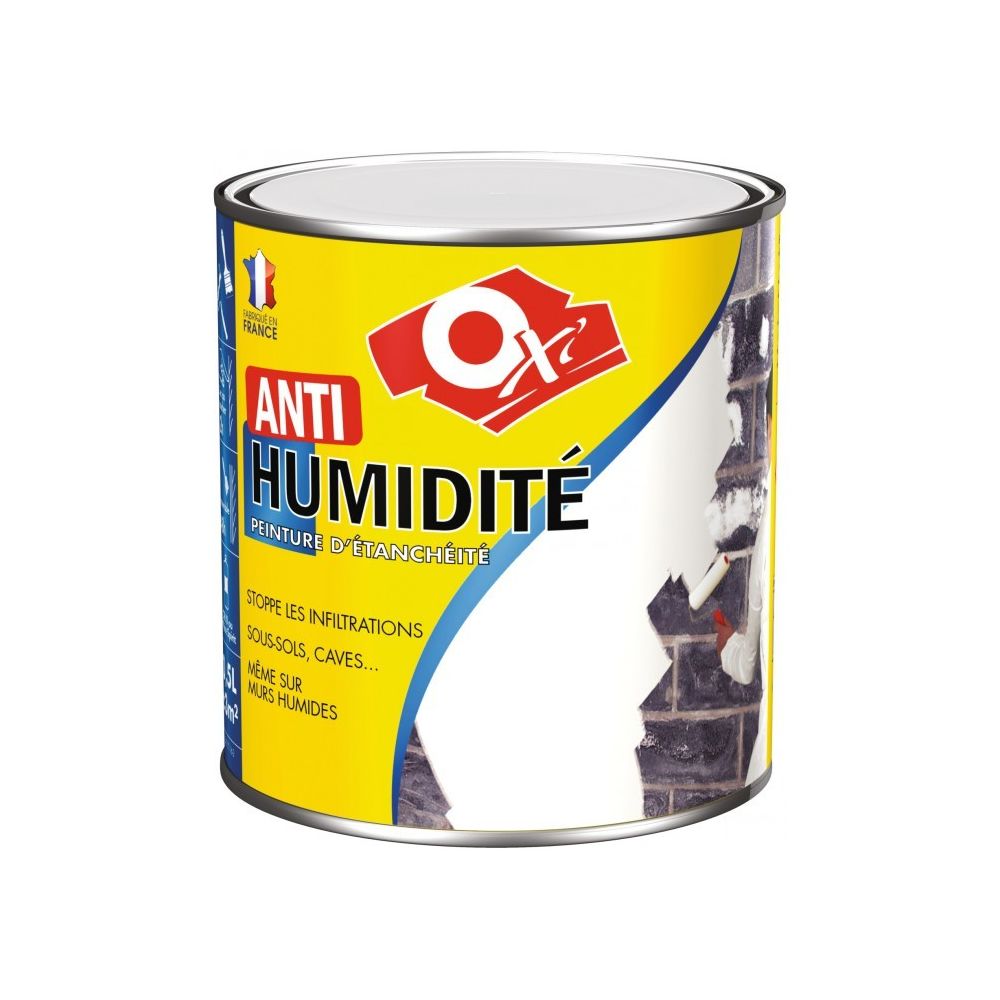 Oxi - Peinture d'étanchéité - Anti-humidité - Blanc - 2.5 L - OXI - Produit préparation avant pose