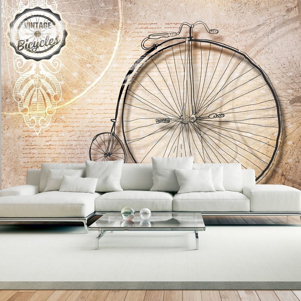 Artgeist - Papier peint - Vintage bicycles - sepia 100x70 - Papier peint
