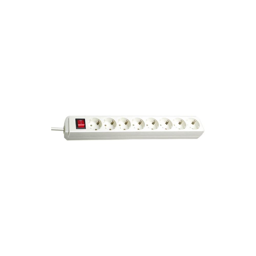 Brennenstuhl - Brennenstuhl Prolongateur multiprise Eco-Line avec interrupteur, câble 1,5 mm² Ø , 8 prises Blanc - Blocs multiprises