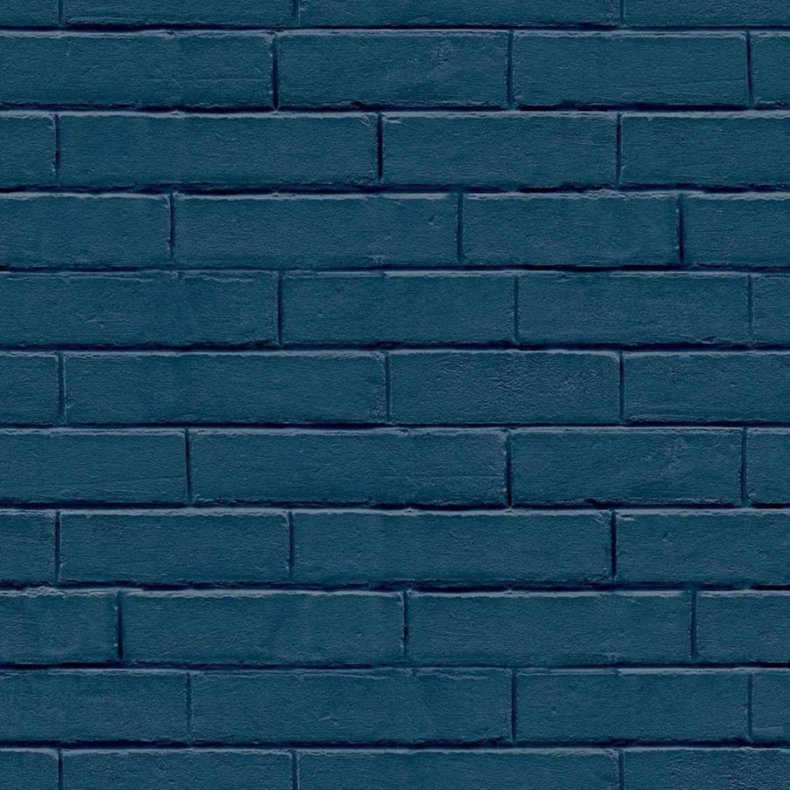 GOOD VIBES - Good Vibes Papier peint Brick Wall Bleu - Papier peint