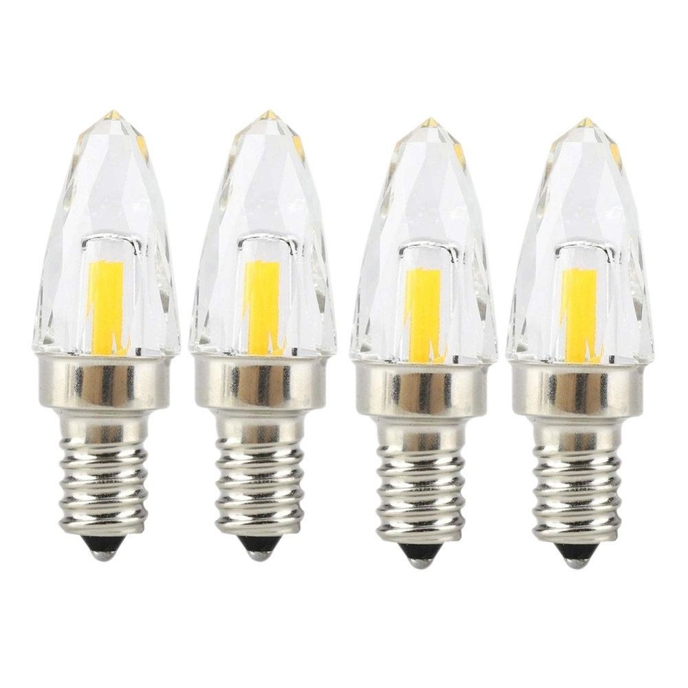 Wewoo - 4 PCS E12 4W COB LED Ampoule en verre à filament d'éclairageAC 110-130V blanc chaud - Ampoules LED