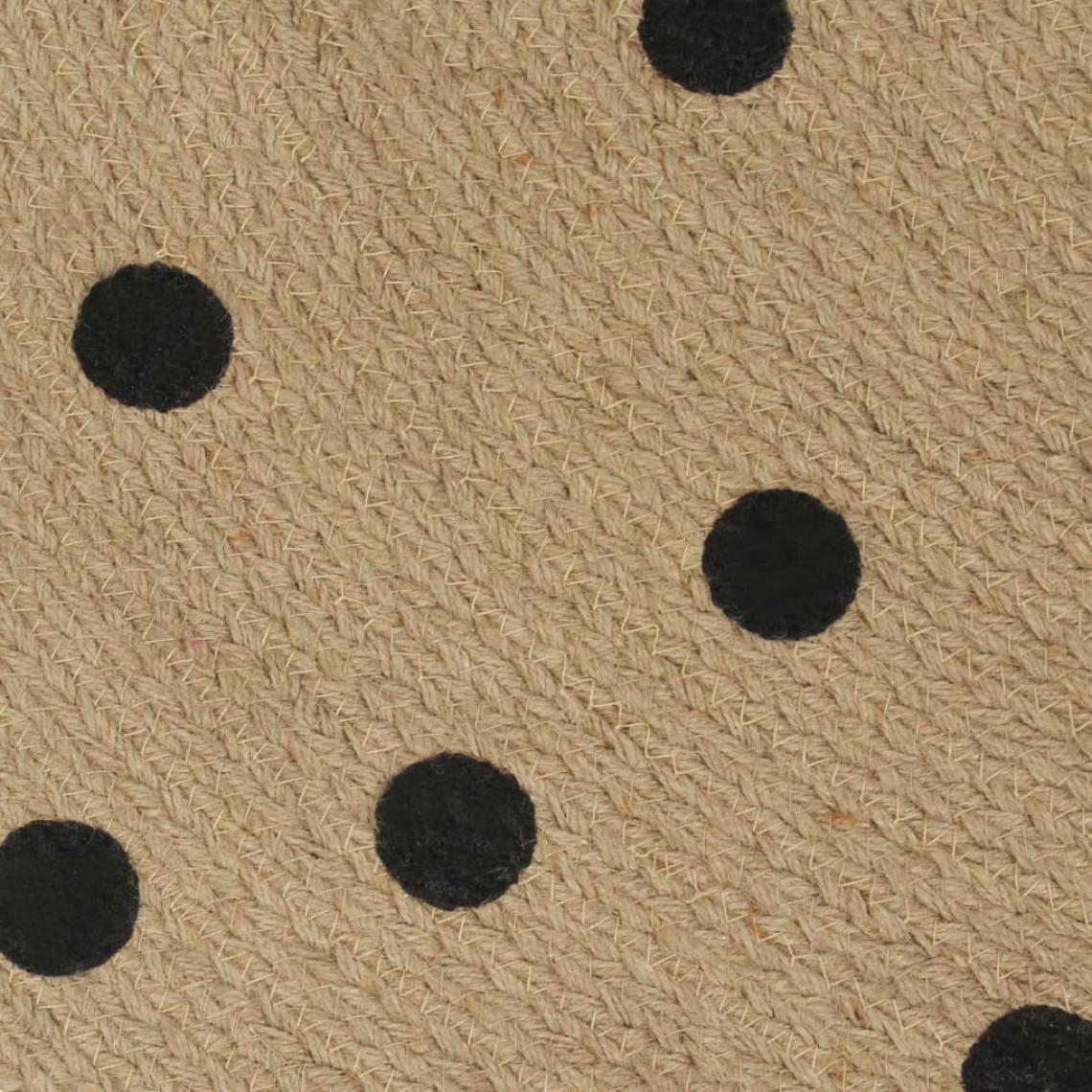 Icaverne - Icaverne - Petits tapis reference Tapis fait à la main Jute avec imprimé à pois 90 cm - Tapis