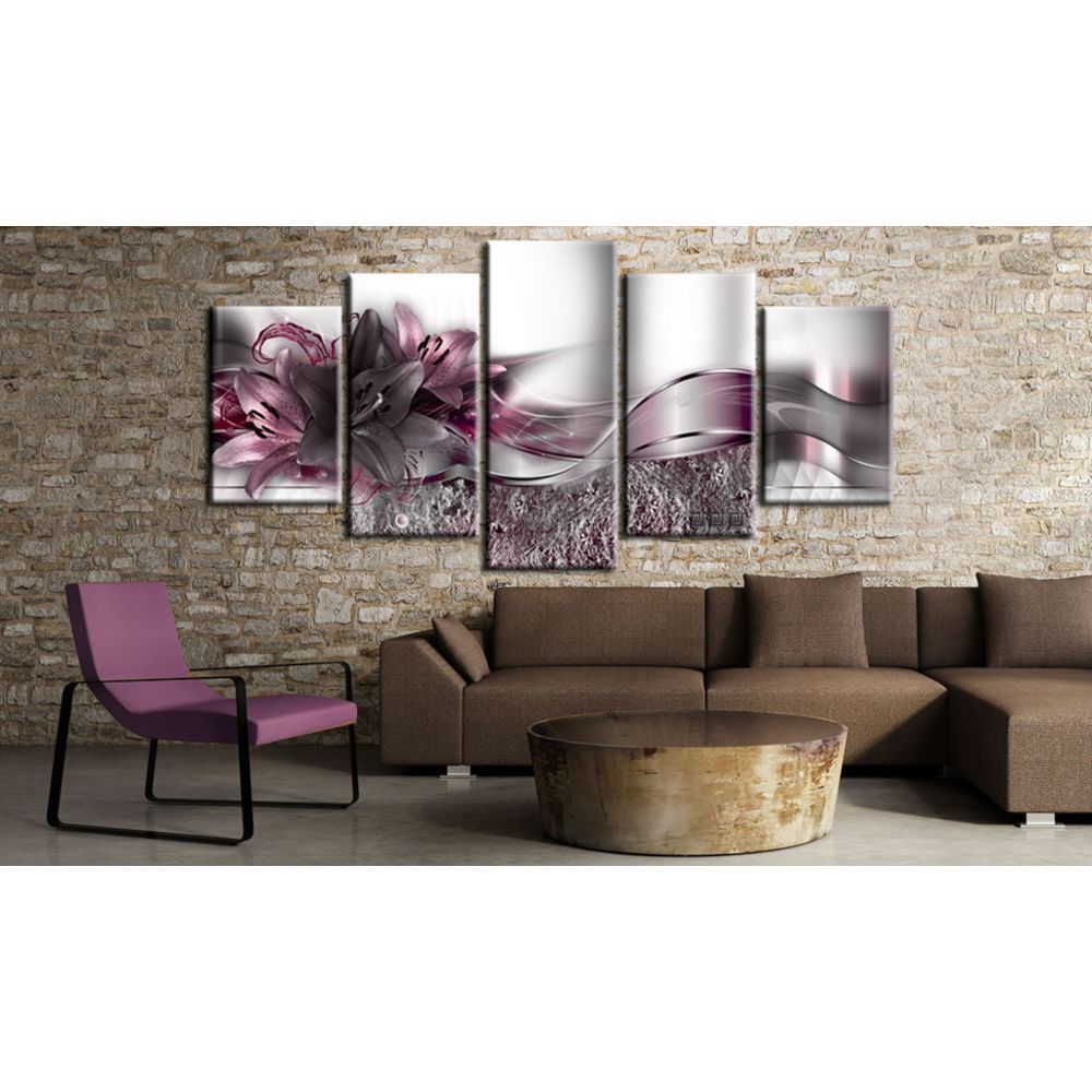 marque generique - 100x50 Tableau Fleurs et plantes Abstraction Superbe Ruban pourpre - Tableaux, peintures