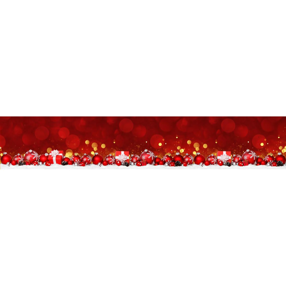 Alter - Chemin de cuisine, 100% Made in Italy, Tapis antitache avec impression numérique, Coulisse antidérapante et lavable, Modèle de Noël - Cadence, cm 280x52 - Tapis