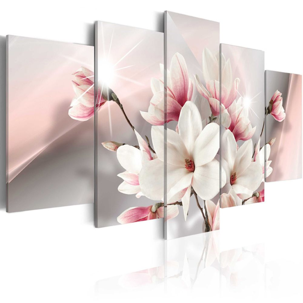 marque generique - 5 panneaux HD modernes peintures abstraites Home Decor blanc Magnolia - Affiches, posters