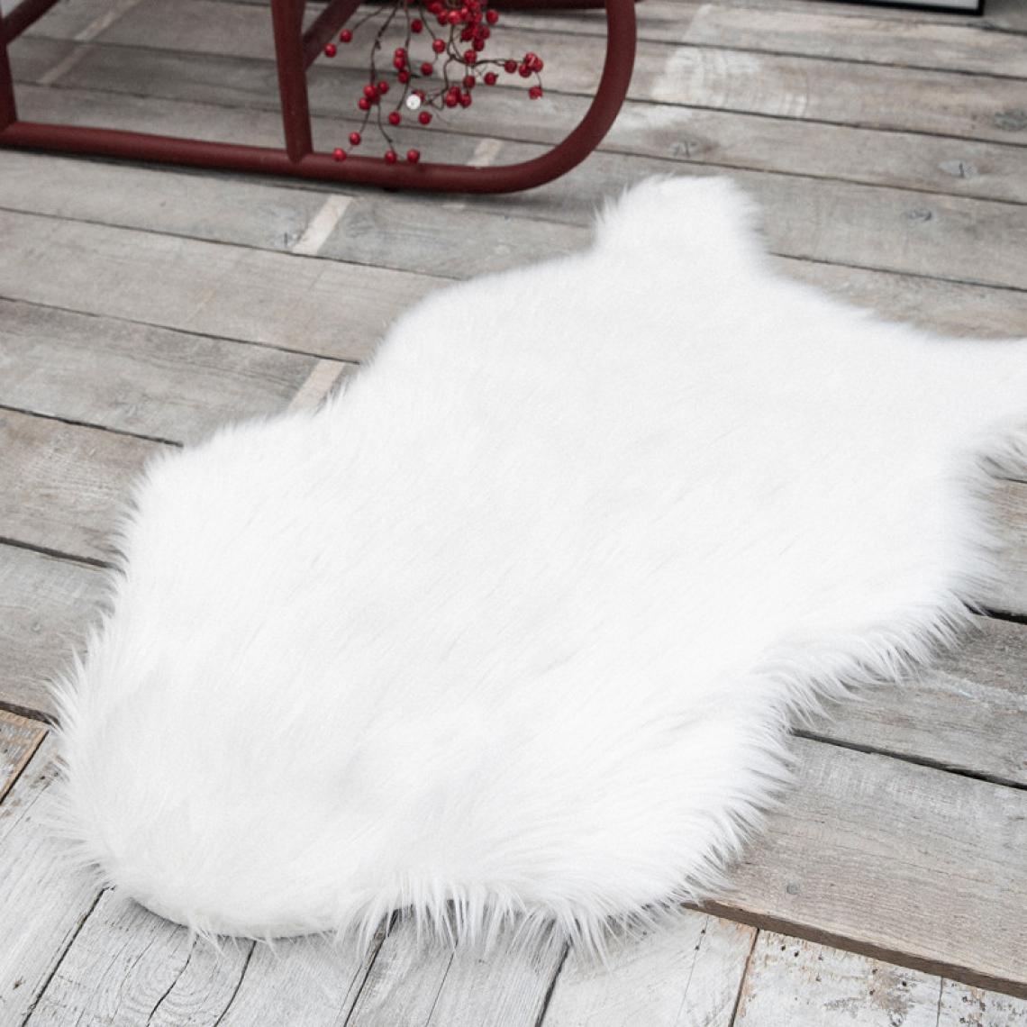 Ac-Deco - Tapis en fausse fourrure - Winter - 60 x 90 cm - Blanc - Tapis