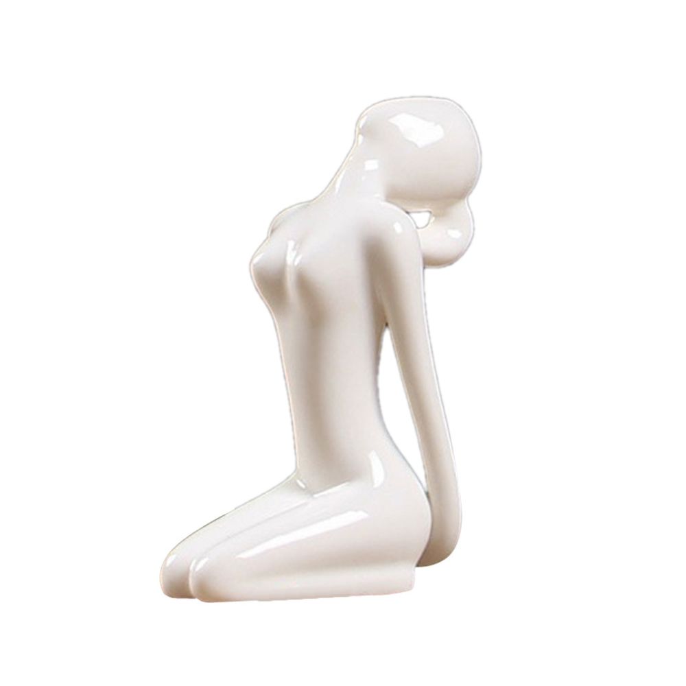 marque generique - céramique yoga figure ornement statue sculpture zen jardin accueil bureau décor 10 - Objets déco