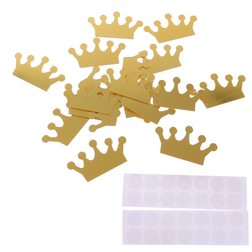 marque generique - 18 pièces princesse couronne autocollants stickers muraux bébé nursery room décor or - Objets déco