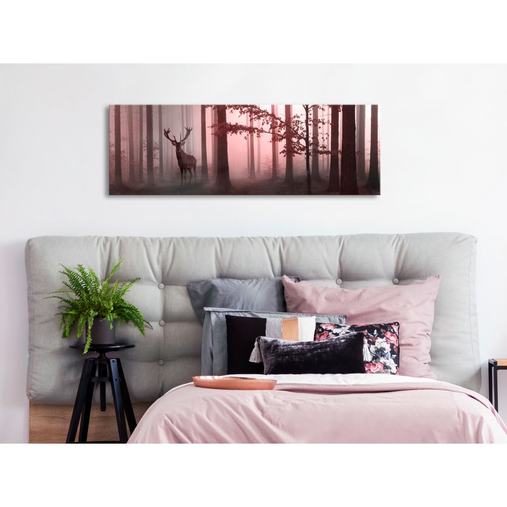 marque generique - 135x45 Tableau Forêt Paysages Superbe Morning (1 Part) Narrow Pink - Tableaux, peintures
