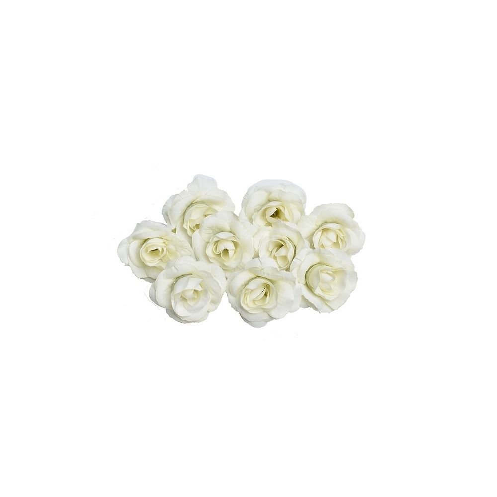 Wewoo - Fleurs Artificielles 10 Ensembles 4cm Fleur Artificielle Soie Rose Tête De pour la Maison De Mariage Décoration Blanc Vert - Plantes et fleurs artificielles