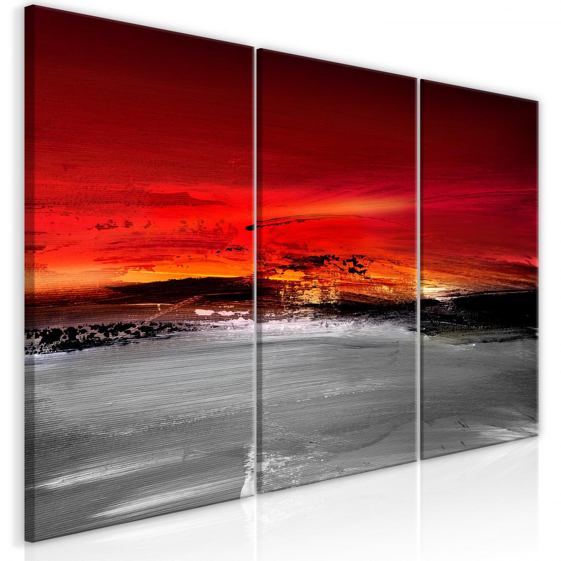 Decoshop26 - Tableau sur toile en 4 panneaux décoration murale image imprimée cadre en bois à suspendre Crimson Landscape 120x60 cm 11_0010253 - Tableaux, peintures
