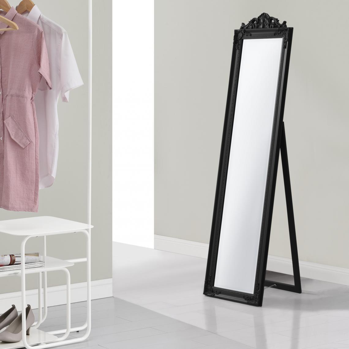 En.Casa - Miroir sur Pied Arezzo Inclinable 160 x 40 cm Noir Mat [en.casa] - Miroirs