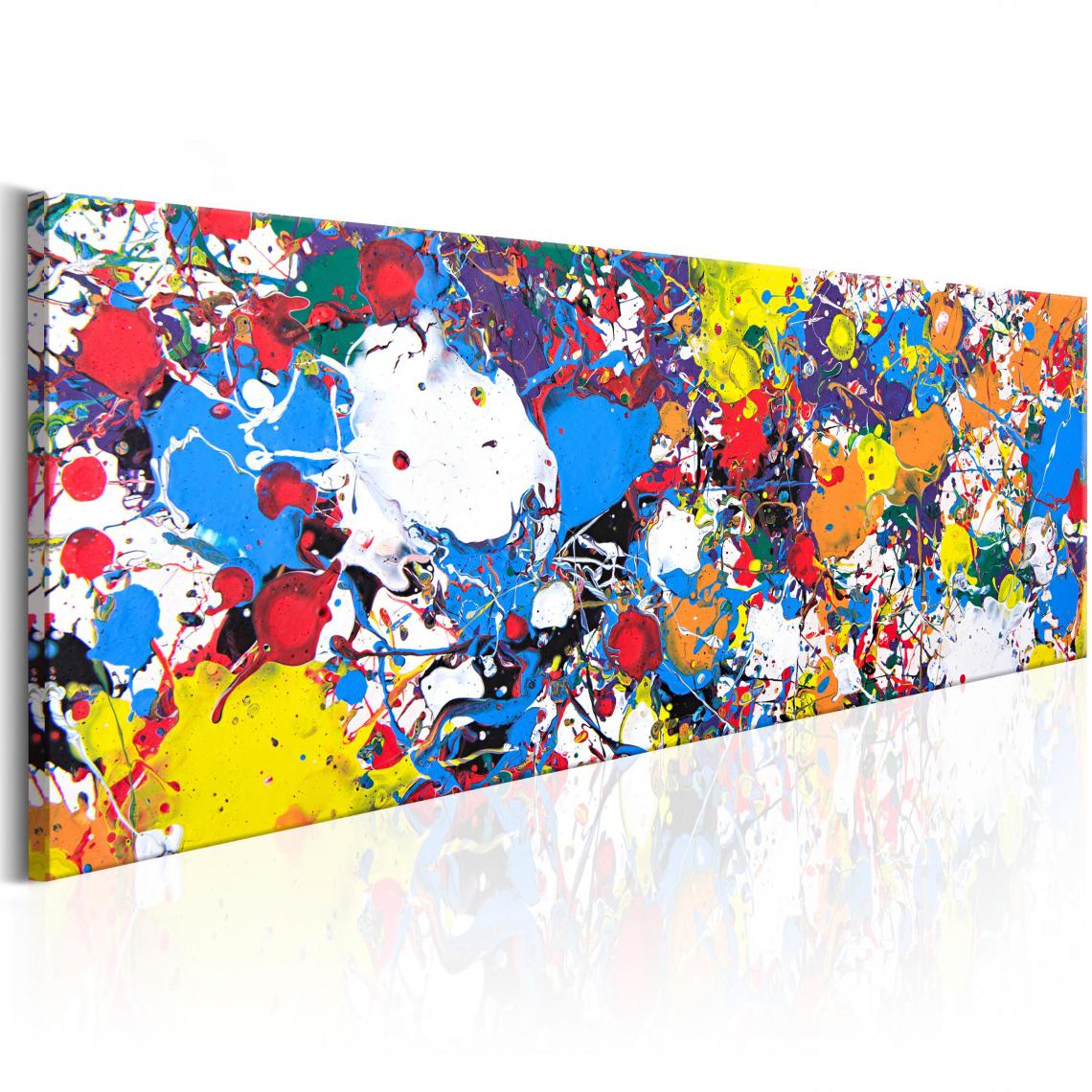 Decoshop26 - Tableau sur toile décoration murale image imprimée cadre en bois à suspendre Illumination arc-en-ciel 120x40 cm 11_0001804 - Tableaux, peintures