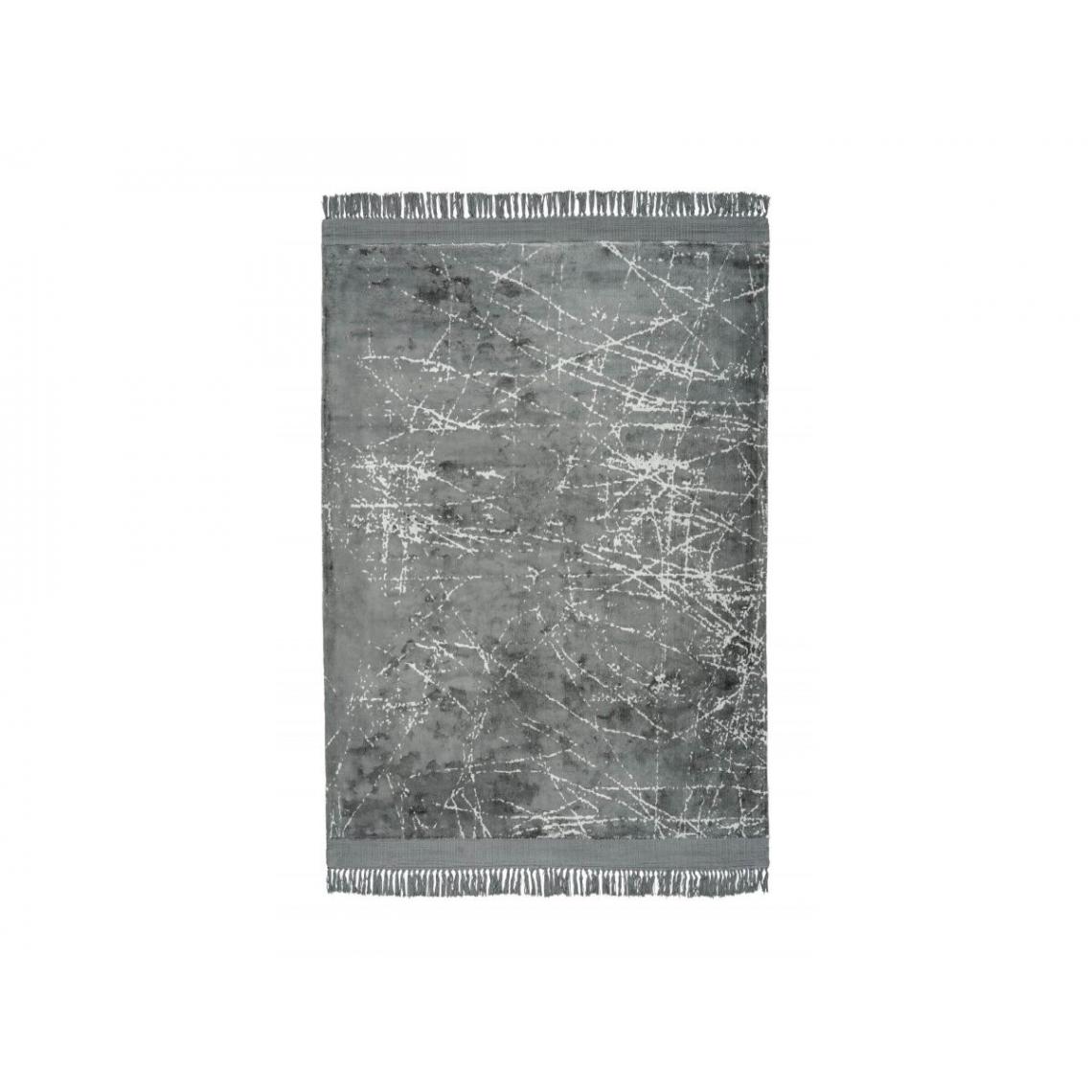 Bobochic - BOBOCHIC Tapis poil court rectangulaire ZARIL motif vintage Gris 80x150 - Tapis