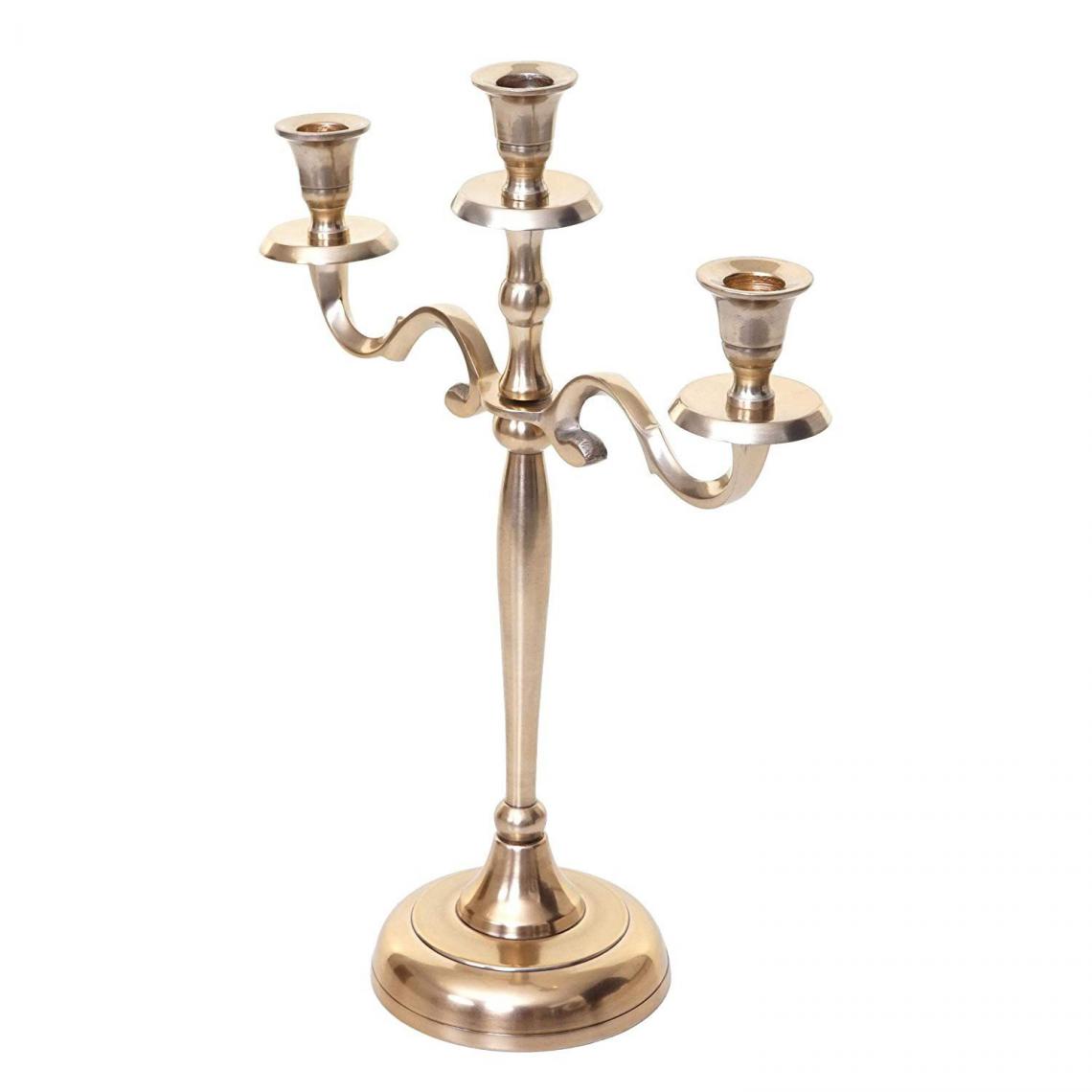 Decoshop26 - Chandelier bougeoirs pour 3 bougies couleur or hauteur 40 cm DEC04102 - Bougeoirs, chandeliers