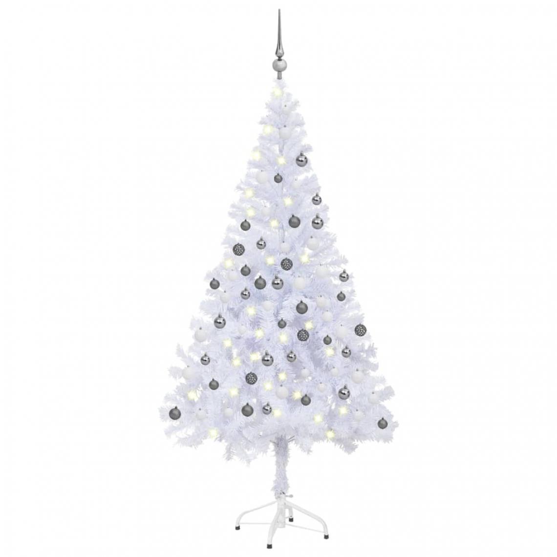 Vidaxl - vidaXL Arbre de Noël artificiel avec LED et boules 150 cm 380 branches - Sapin de Noël