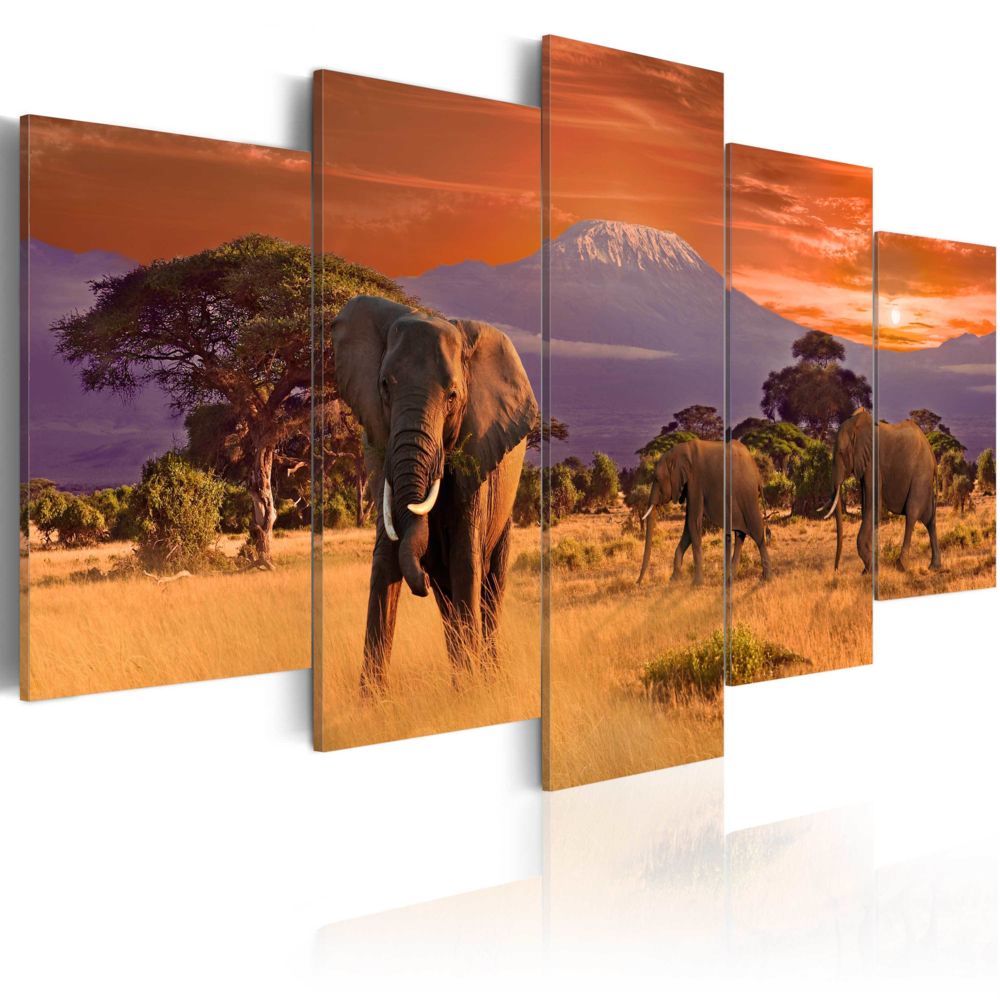 Bimago - Tableau - Afrique: éléphants - Décoration, image, art | Tableau africain et ethnique | Animaux | - Tableaux, peintures