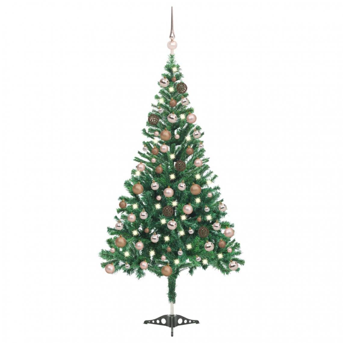 Vidaxl - vidaXL Arbre de Noël artificiel avec LED et boules 180 cm 564 branches - Sapin de Noël