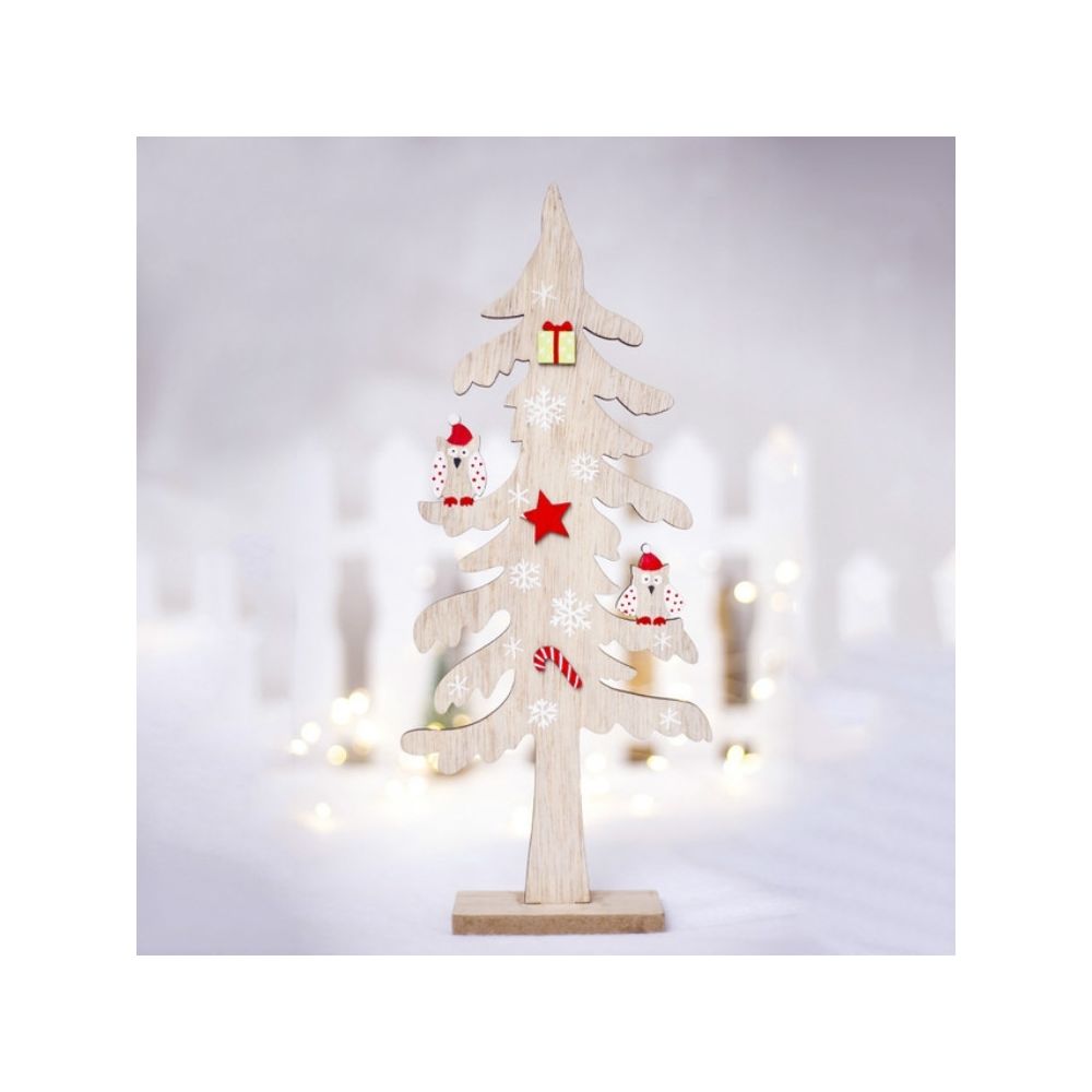 Wewoo - 2 pcs décorations de noël créatif ornements en bois peints d'arbre de Noëltaille 24x10cm - Sapin de Noël