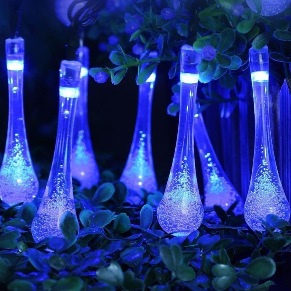 Generic - Outdoor Garden Party 20 LED Teardrop Solar Lanterne de jardin étanche - Bleu - Décorations de Noël