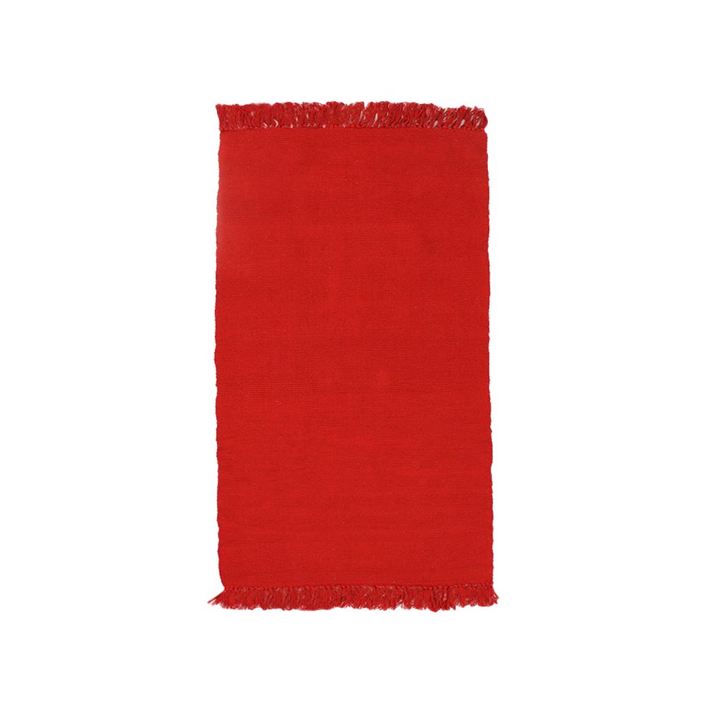 Mon Beau Tapis - SIMPLY COTON - Tapis 100% coton rouge 150x200 - Tapis