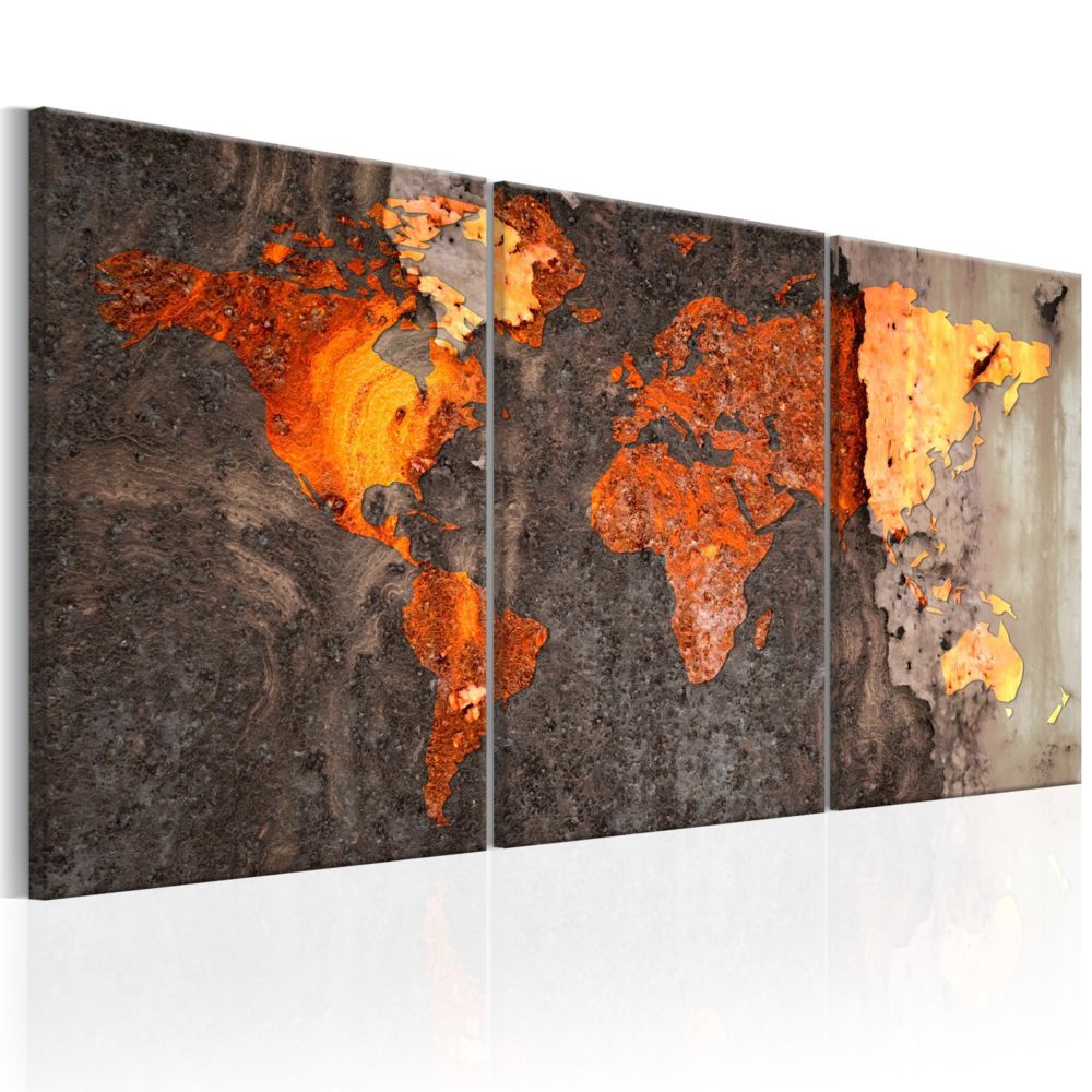 Artgeist - Tableau - World Map: Rusty World 60x30 - Tableaux, peintures
