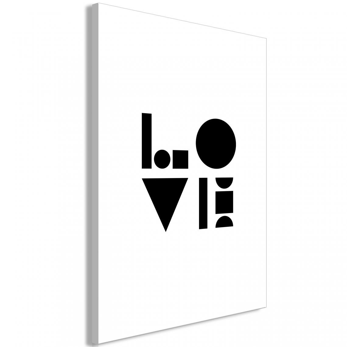 Decoshop26 - Tableau sur toile décoration murale image imprimée cadre en bois à suspendre noir et blanc : Amour (1 Partie)40x60 cm 11_0010279 - Tableaux, peintures