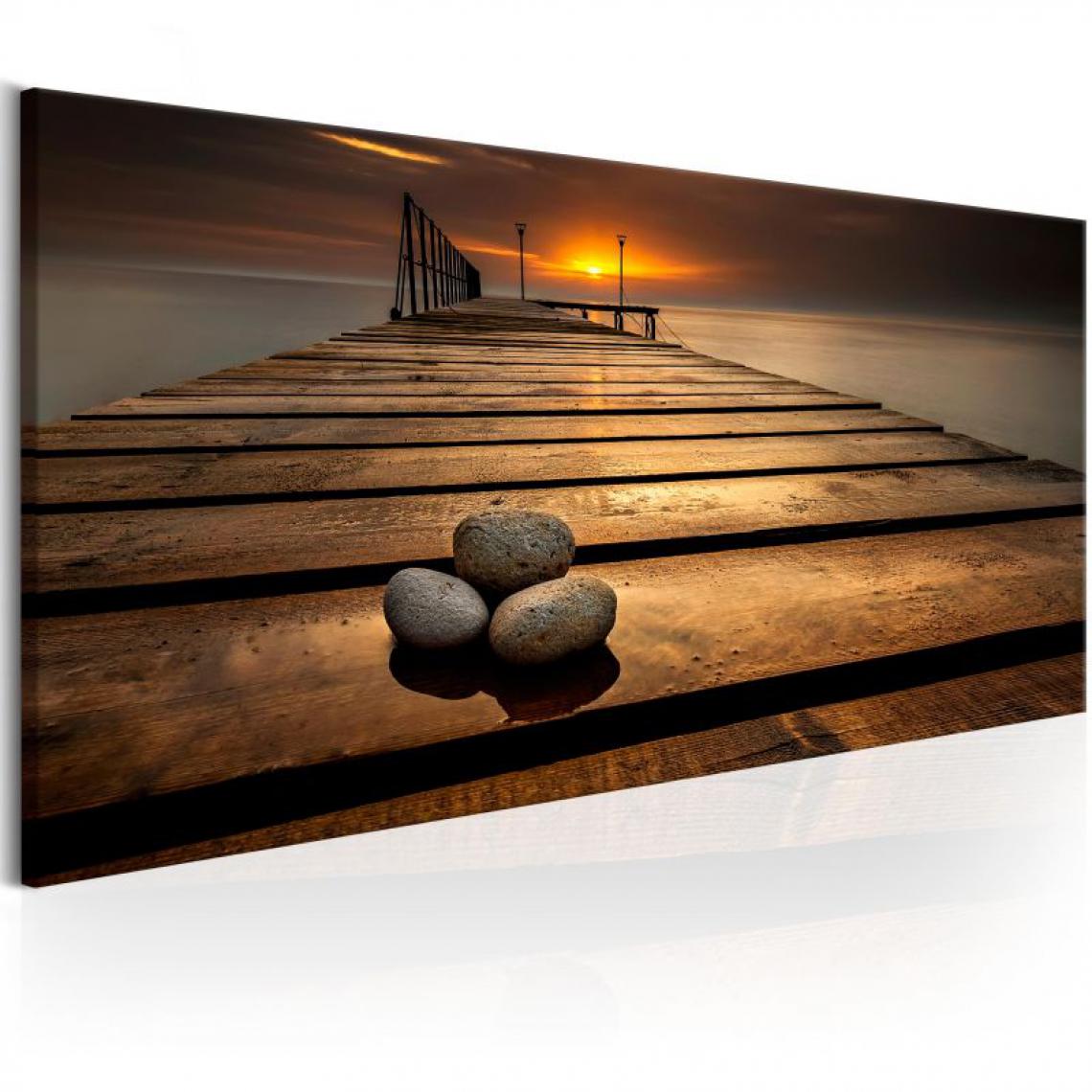 Artgeist - Tableau - Stones on the Pier .Taille : 150x50 - Tableaux, peintures