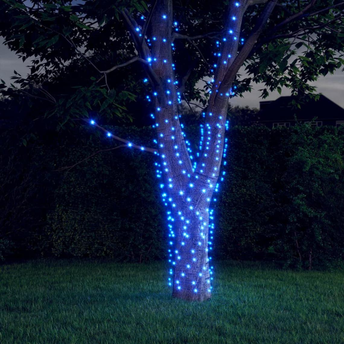 Wottes - Lampes solaires 5 pcs 5x200 LED Bleu Intérieur Extérieur - Décorations de Noël