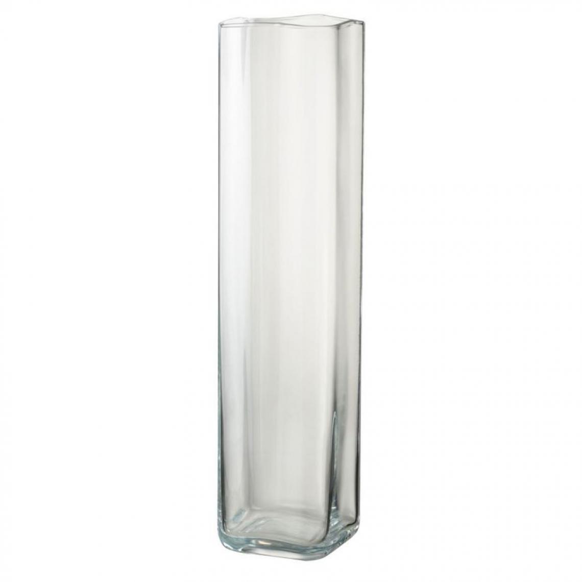 Paris Prix - Vase Design Carré Droit 52cm Transparent - Vases