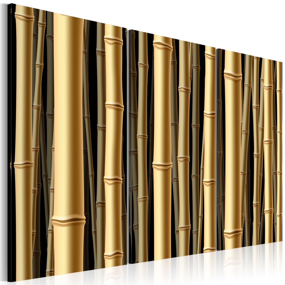 Bimago - Tableau | Tiges marron de bambou | 120x80 | Zen | - Tableaux, peintures