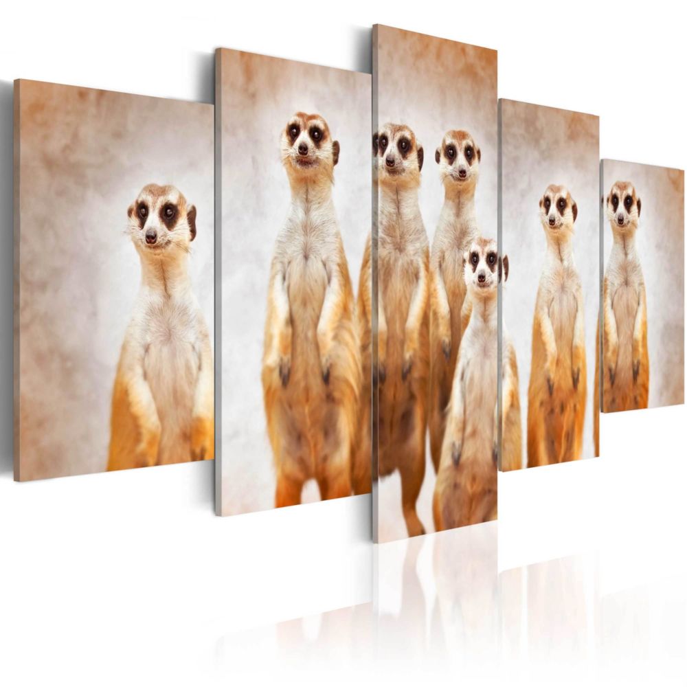 Artgeist - Tableau - Family of meerkats 200x100 - Tableaux, peintures