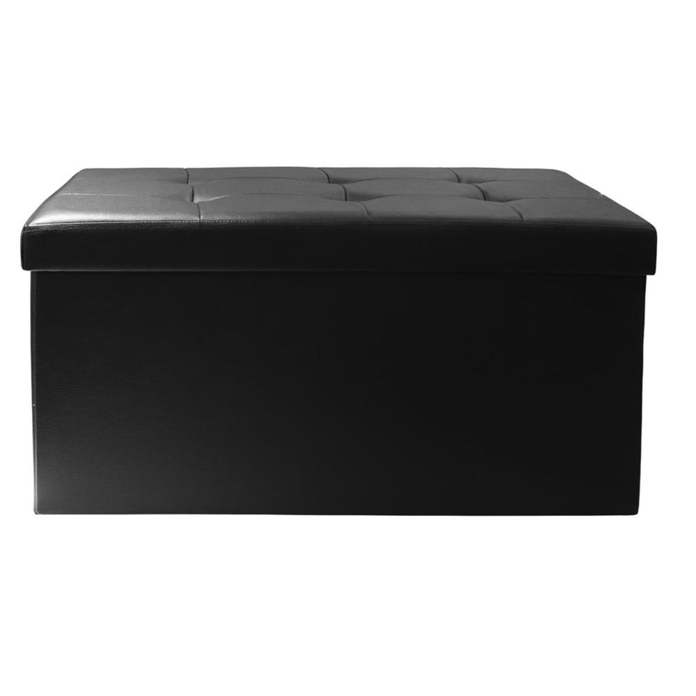 Pegane - Coffre banc pliable en polyuréthane coloris noir - Dim : H 37.5 x L 76 x P 37.5 cm - PEGANE - - Malles, coffres