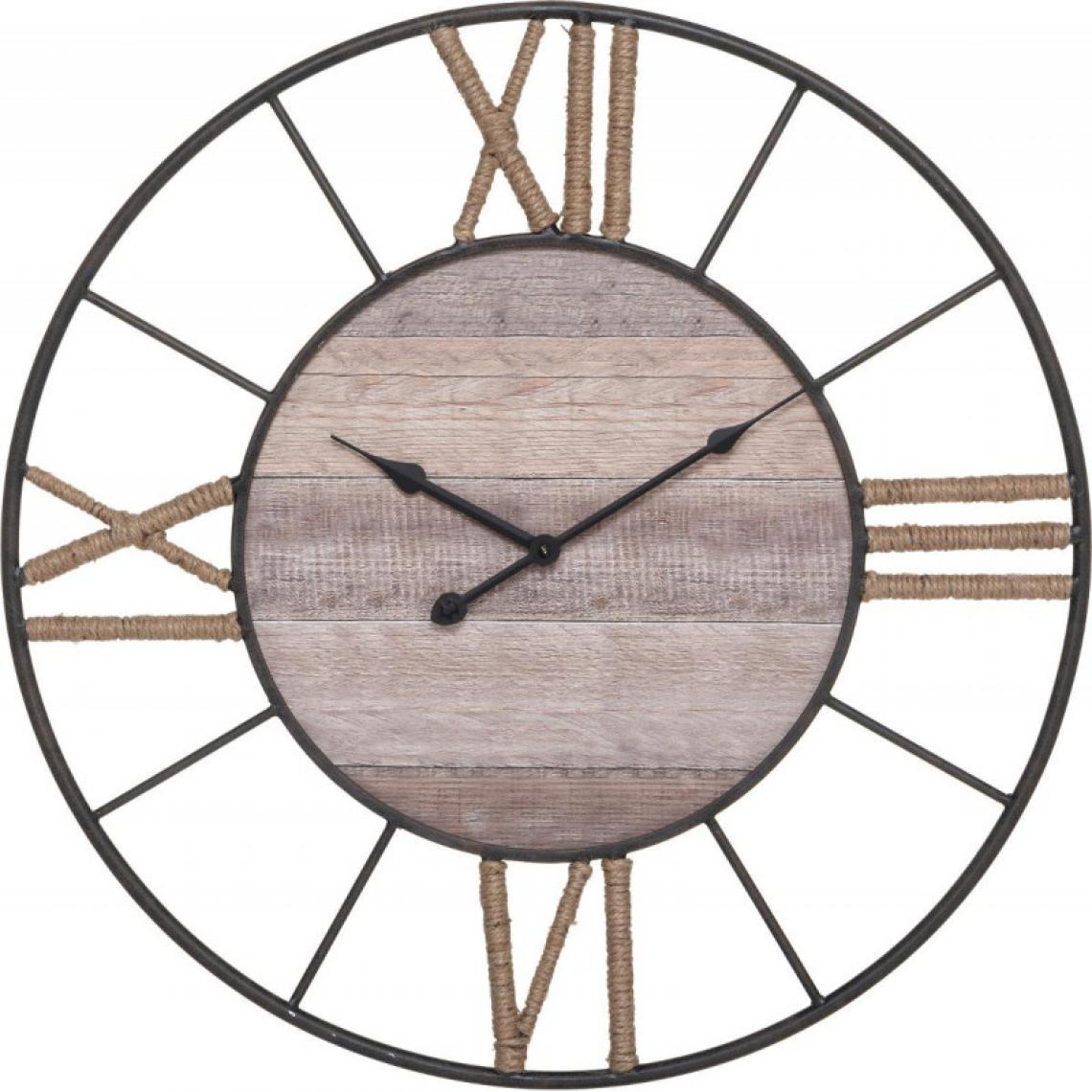 Atmosphera, Createur D'Interieur - Horloge "Mike" métal & bois Diamètre 57 cm Atmosphera - Horloges, pendules