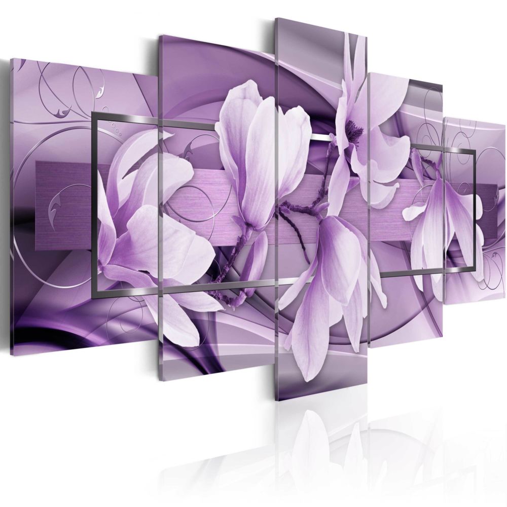 Bimago - Tableau - Purple Wave - Décoration, image, art | Fleurs | Magnolias | - Tableaux, peintures