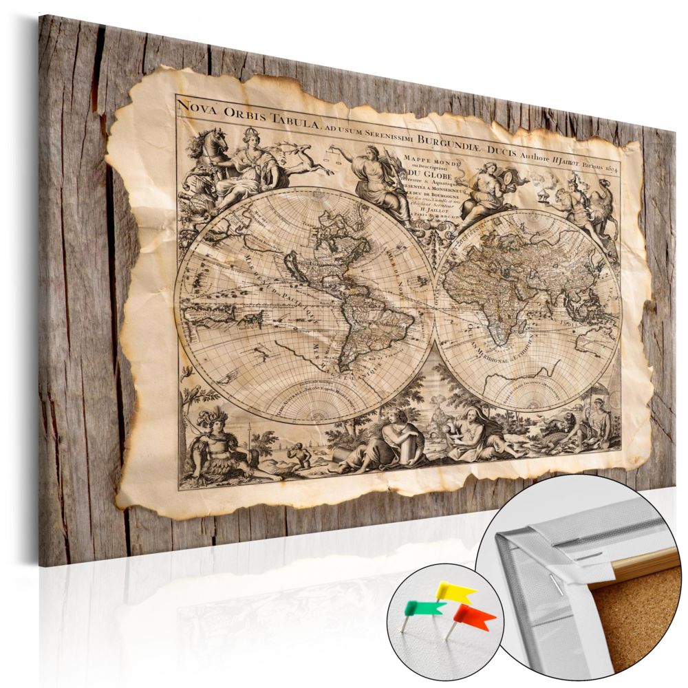 Bimago - Tableau en liège - Map of the Past [Cork Map] - Décoration, image, art | - Tableaux, peintures