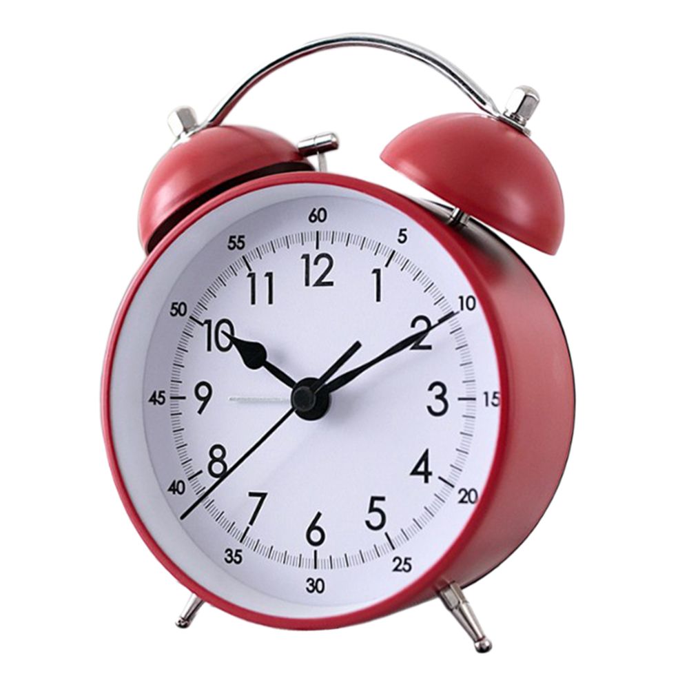 marque generique - Mute Double Bells Table Alarm Clock Student Clock Bedside Clock Lazy Clock Red - Réveil