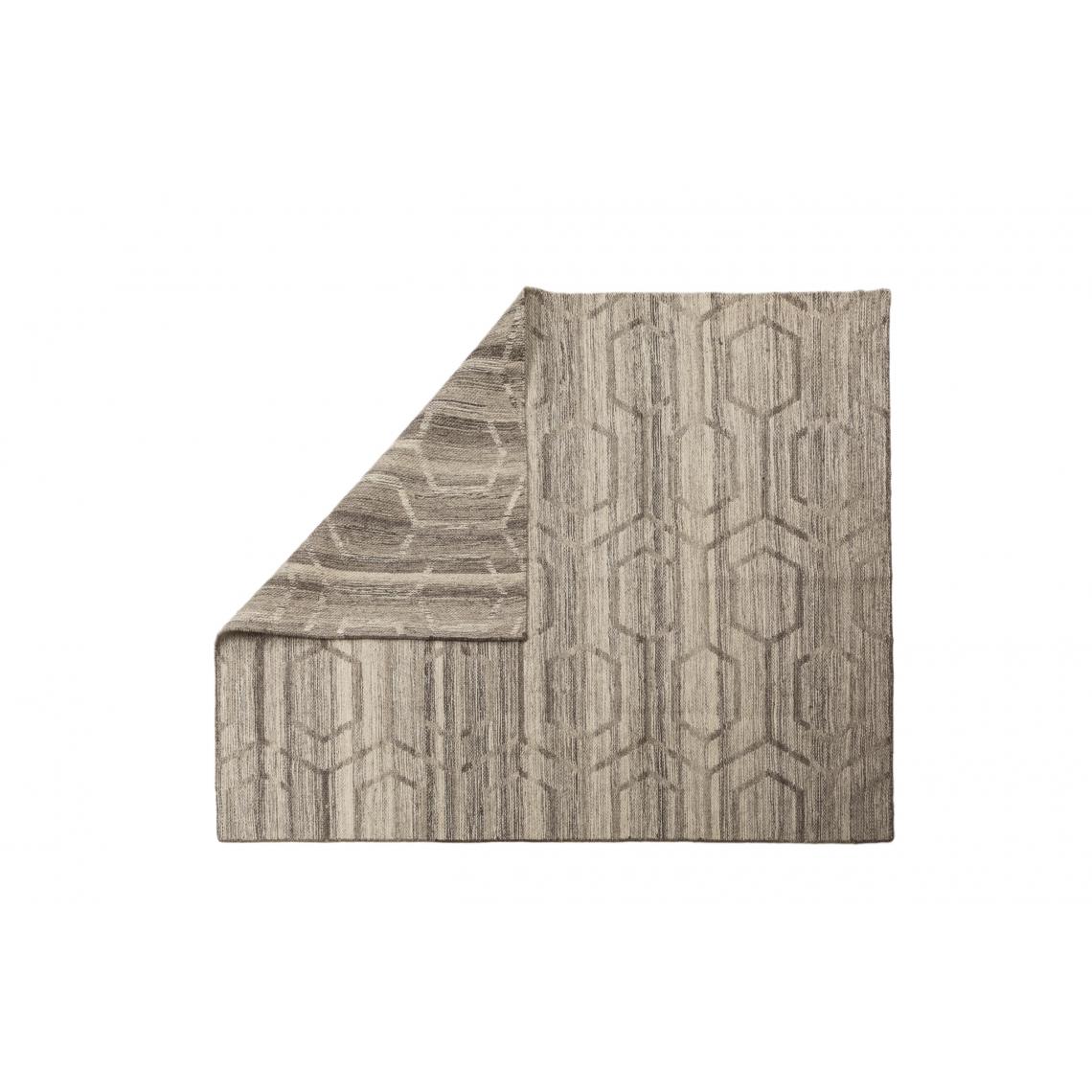 Alter - Tapis moderne Detroit, style kilim, 100% coton, gris, 150x100cm - Tapis
