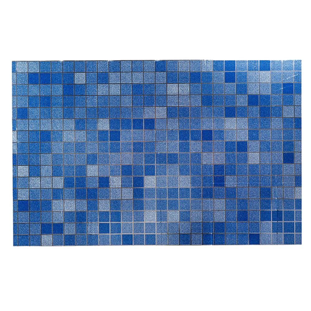 marque generique - autocollant mural de cuisine en aluminium feuille de mosaïque auto-adhensive bleu anti-huile - Objets déco