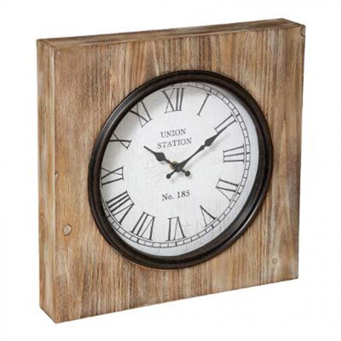 Pp No Name - Horloge à Poser Design Carré 40cm Naturel - Horloges, pendules