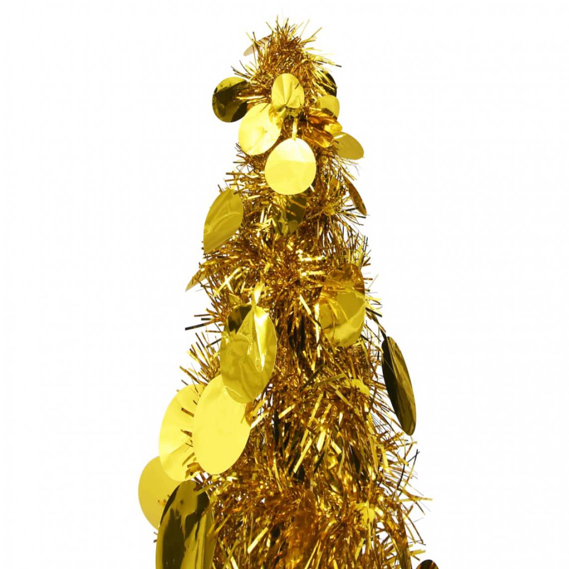 Icaverne - Icaverne - Décorations de Noël selection Sapin de Noël artificiel escamotable Doré 150 cm PET - Décorations de Noël