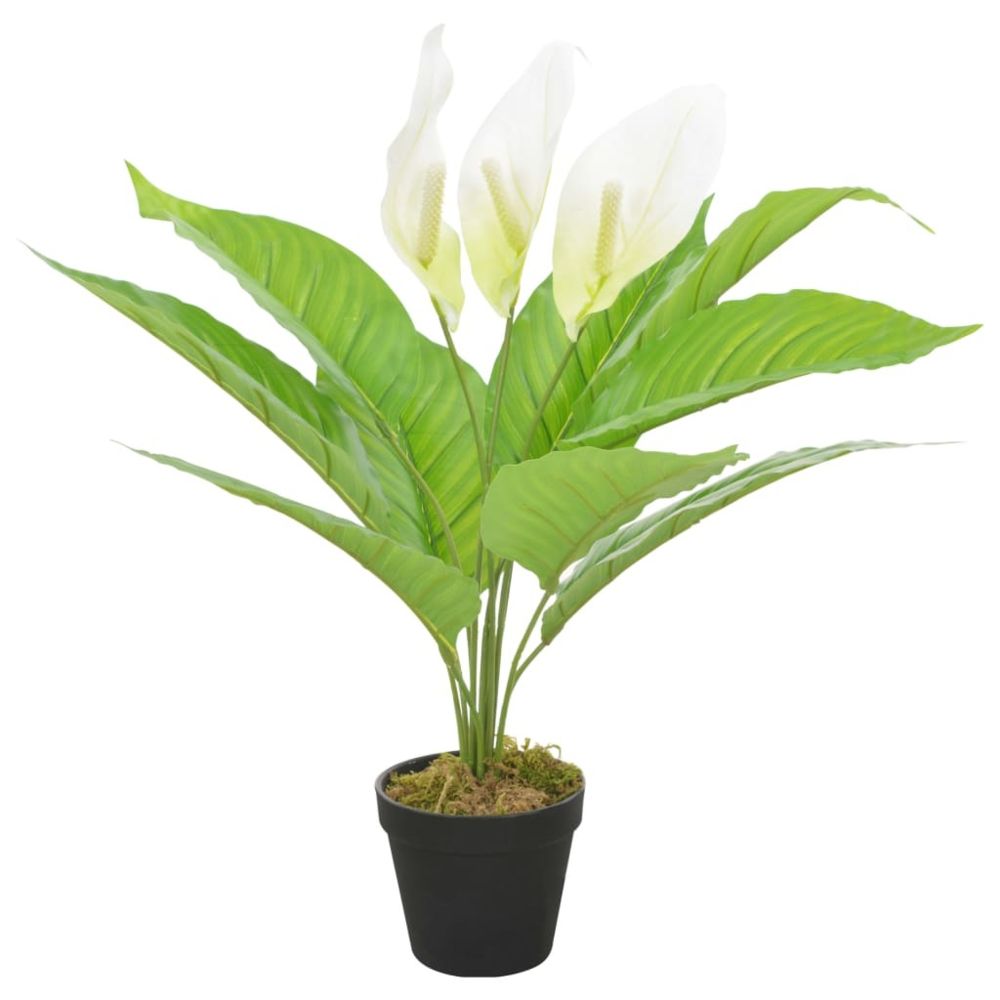 Vidaxl - vidaXL Plante artificielle Anthurium avec pot Blanc 55 cm - Plantes et fleurs artificielles