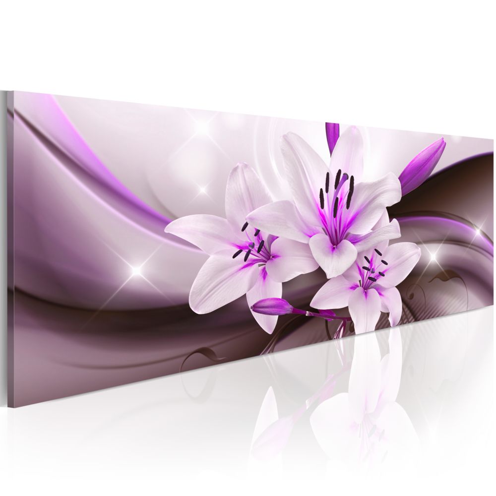 Bimago - Tableau | Beauté pourpre | 150x50 | XL | Fleurs | Lys | | - Tableaux, peintures