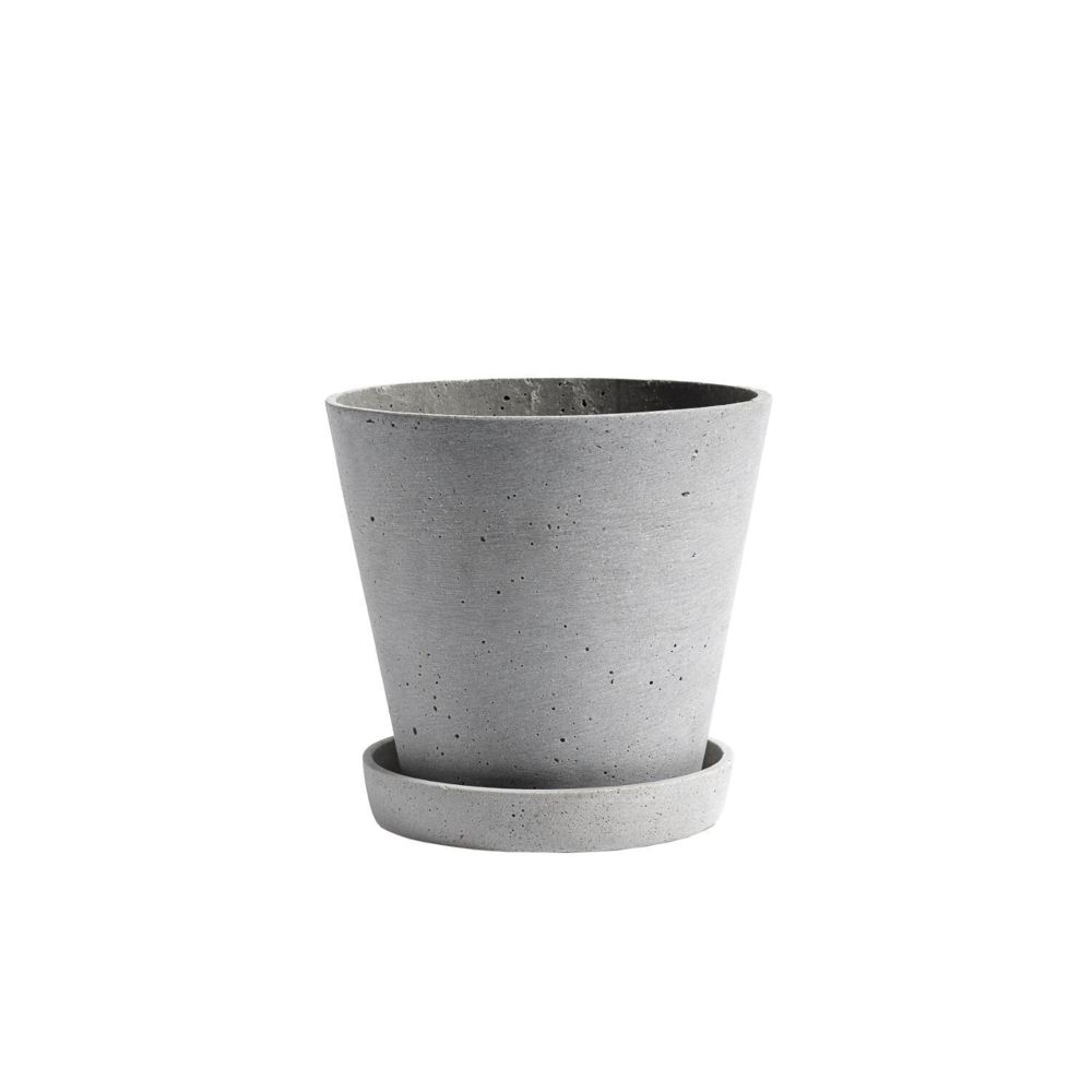 Hay - Pot de fleur avec soucoupe - gris - L - Objets déco